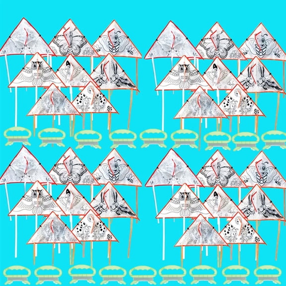 20 DIY Color Filled kitefor Kids Kite Making Kit Bulk, Painting Kites ,Decorating Coloring Kite Party Pack,Colorful Life Kit