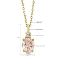 thumbnail image 3 of Gem Stone King 18K Yellow Gold Plated Silver Peach Morganite and White Topaz Pendant Necklace for Women (1.68 Cttw, Gemstone October Birthstone, Oval 9X7MM, with 18 inch Silver Chain), 3 of 3