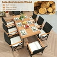 thumbnail image 3 of Spaco 9-Piece Patio Dining Set with Umbrella Hole and 8 Rattan-woven Dining Chairs, Dining Chair with Seat Cushions, Brown, 3 of 7