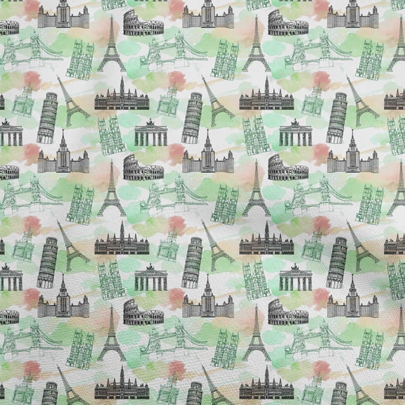oneOone Cotton Poplin Twill Sea Green Fabric Travel Sewing Fabric By The Yard Printed Diy Clothing Sewing Supplies 56 Inch Wide