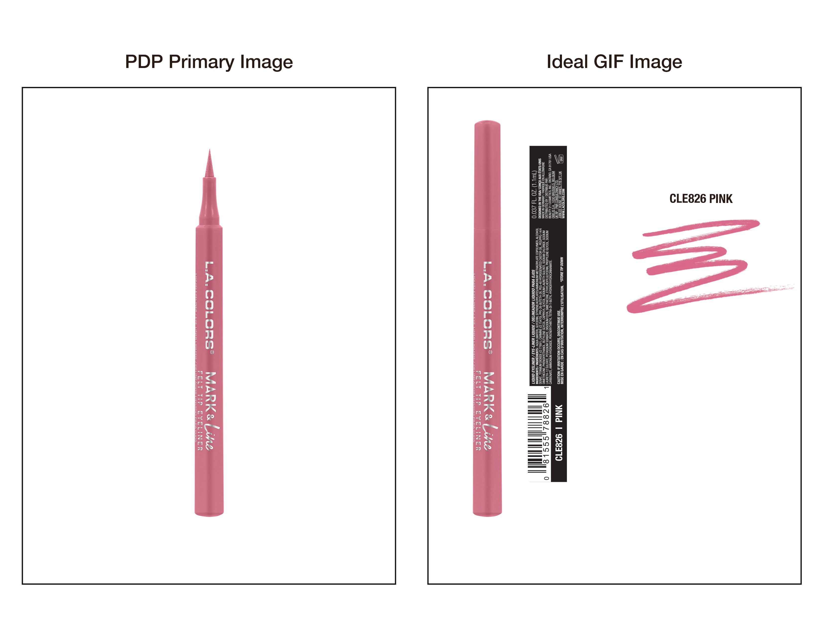 L.A. COLORS Ultra-precise Mark & Fine Felt Tip Liquid Eyeliner, Baby Pink