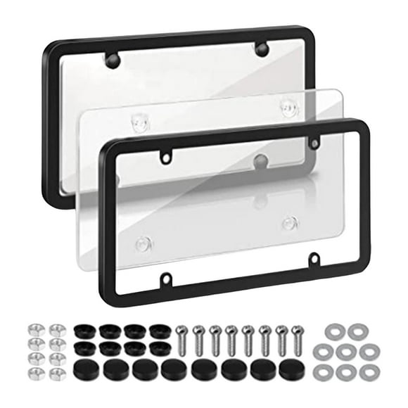 Universal Frame Cover, Holder, Car Plate Frame, Number Plate with Screws for Front and Rear Car Tags Truck Vehicles , White