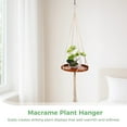 thumbnail image 4 of 2Pcs Hanging Plant Holders, Macrame Plant Hangers with Wood Tray, Cotton Hanging Planter Shelves, Plant Display Holders for Living Room, Bedroom, Kitchen, 4 of 5