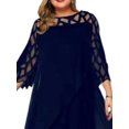 thumbnail image 3 of Gvmfive Women Plus Size 3/4 Sleeve Chiffon Dress Evening Party Cocktail Dress, 3 of 4