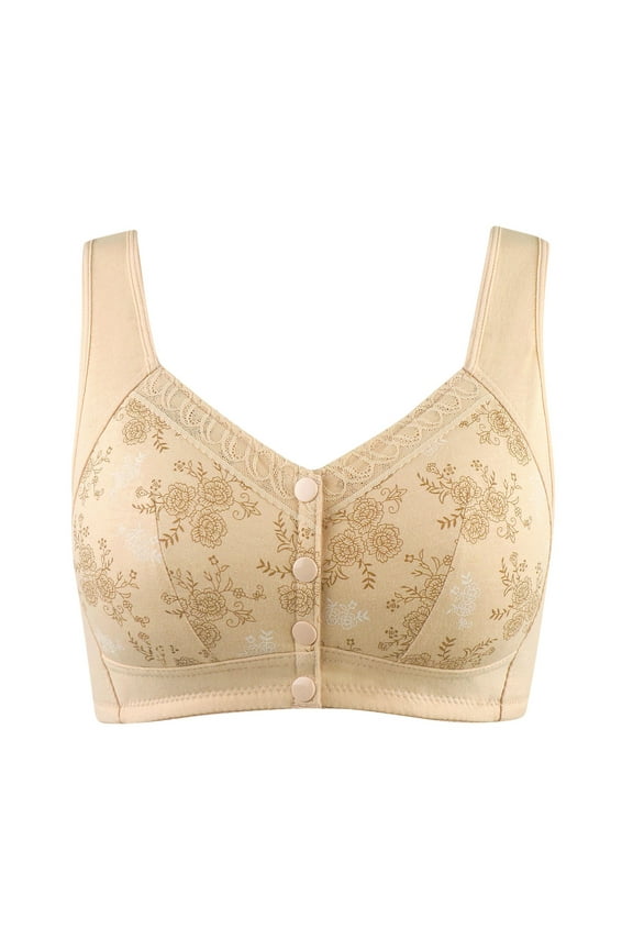 Full Coverage Bras For Women Solid Front Breasted Lace Push Up Breathable No Rims Underwear