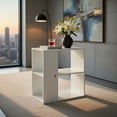 thumbnail image 4 of Demi Bonn Side Table, Rectangular Nightstand, 2-Tier Side End Table with Storage Shelves, for Living Room, Bedroom, White, 4 of 8