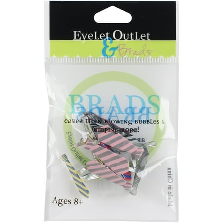 Eyelet Outlet Shape Brads 12/Pkg-Tie, Pk 3, Eyelet Outlet