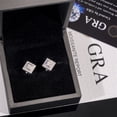 thumbnail image 2 of S925 silver VVS moissanite square earrings simple earrings with diamond pen, 2 of 10