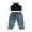 Black, variant on Faithtur 2Pcs Girls Summer Outfits, Kids Off-Shoulder Sleeveless Tank Tops + Ripped Jeans with Pockets, 18 Months to 6 Years