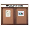 Aarco Products WBC3648RH 48 in. W x 36 in. H Enclosed Bulletin Board with Header - Walnut