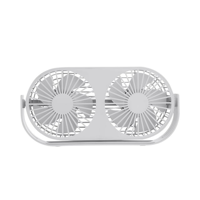 Grey Usb Aromatherapy Fan Double Head Double Leaf Desktop Plug In For Student #S42Nc