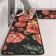 thumbnail image 2 of Kitchen Rugs Sets Of 2,Black Gothic Skull Flower Pattern Anti Fatigue Kitchen Mat Rugs Non Slip Washable,Decorative Kitchen Floor Mats for Kitchen,Sink,Laundry,17"x47"+17"x47", 2 of 5