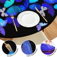 thumbnail image 4 of Butterfly Blue Purple Wing Pattern Round Fitted Tablecloth with Elastic Edge,Dining Table Cover Waterproof,Outdoor Round Tablecloth for Camping,Dining,Indoor and Outdoor, 4 of 7
