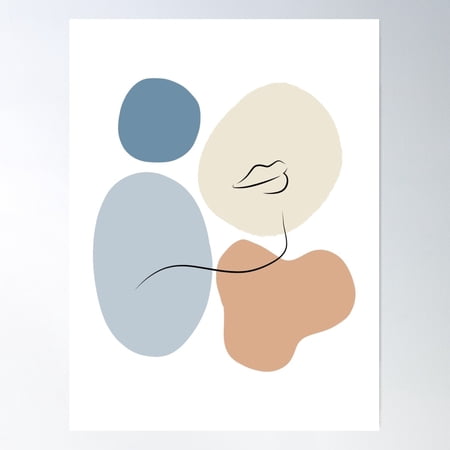Her - Abstract Shapes With Soft Colours Poster Wall Art, Modern Wall Decor For Living Room Bedroom, 8x12 UNFRAMED