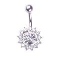 thumbnail image 6 of jiaroswwei Floral Rhinestone Pendant Sexy Women Barbell Navel Ring Body Piercing Jewelry, 6 of 6