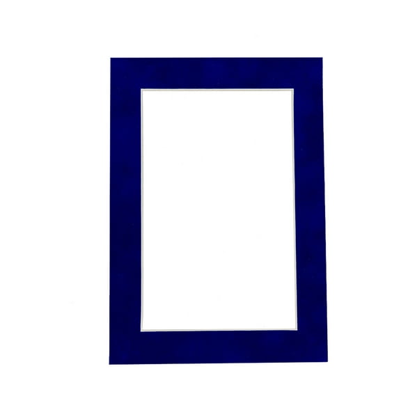 Royal Blue Suede Acid Free 12x16 Picture Frame Mats with White Core Bevel Cut for 8x10 Pictures -