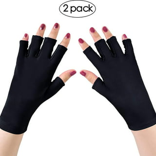 Heart Patterned Anti-uv Manicure Half Finger Gloves, 1 Pair Thin Breathable  Riding Anti-slip Half Finger Nail Art Gloves With Sun Protection