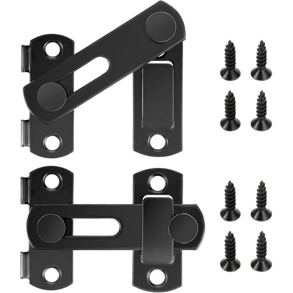 2 Pcs Barn Door Lock, 2.76” × 1.97” Stainless Steel Barn Gate Flip Door Latch, 180 Degree Flip Sliding, Bi-fold Safety Door Lock Catch for Barn Wood