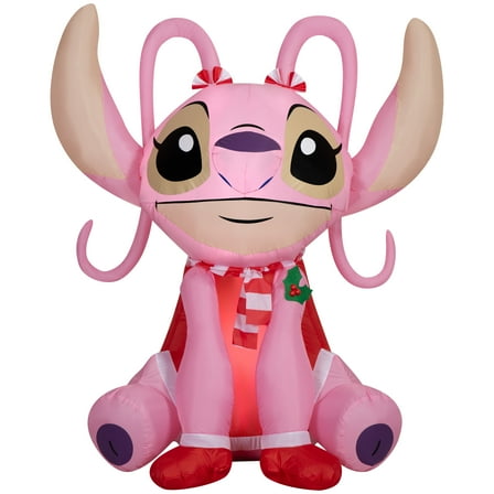 4.5 ft Angel with Scarf and Bows Christmas Airblown Yard Inflatable, Multicolor, by Disney