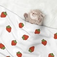 thumbnail image 2 of Naloa Hand Drawn Strawberry Dog Blanket, 3 Sizes Cat Blanket for Indoor Cats Large Medium Small Dog Gifts-Large, 2 of 8