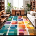 Colored Square Large Area Rugs 8x10ft Abstract Geometric Modern ...