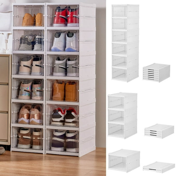 Armario para Zapatos Transparente, Organizador de Caja de Zapatos Plegable, Caja de Almacenamiento con Capacidad para Hasta 1 Par de Zapatos