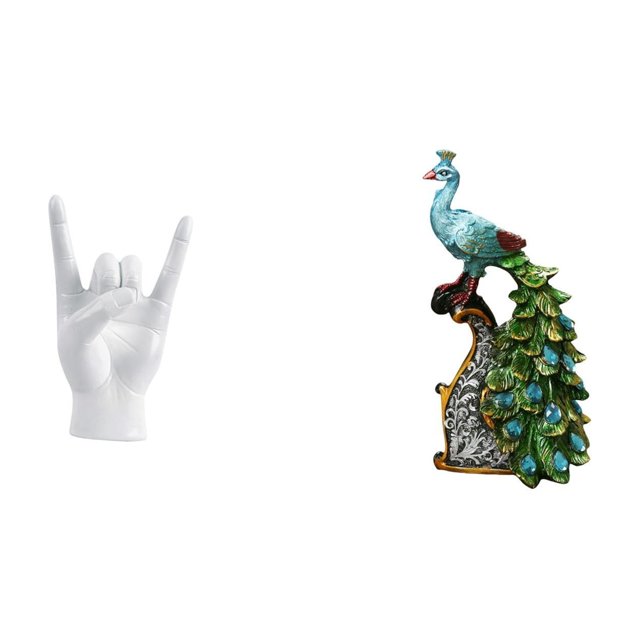 Estatua de con gesto de mano de rock, escultura creativa, manualidad animal, elegante adorno para el para apartamento, dormitorio, ofic