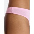 thumbnail image 2 of No Boundaries Women's Thong Panty Cotton, 1-pack, Sizes XS-XXXL, 2 of 4
