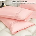 thumbnail image 5 of JELLYMONI 4 Pieces Luxury Soft Microfiber Sheets Set for Queen Size Bed, Deep Pocket Up to 16", Silky Bedding Sheets & Pillowcases-（Queen,Pink), 5 of 7