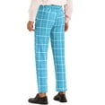 thumbnail image 3 of INSPIRE CHIC Plaid Dress Pants for Men's Business Slim Fit Flat Front Checked Trousers Light Blue 30, 3 of 4