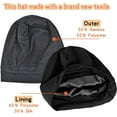 thumbnail image 3 of 2 Pack Sleep Cap, Satin Bonnet Silk Hair Bonnet, Night Cap Slouchy Breathable Headwear Curly Hair Satin Lined Beanie Chemo Cap Silk Lined Hat for Men/Women(Black, Grey), 3 of 5