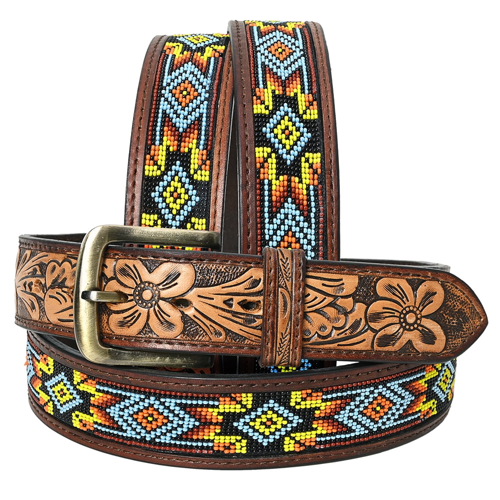 HILASON Western Genuine Leather Belt for Men Women Cowboy  display picture 1