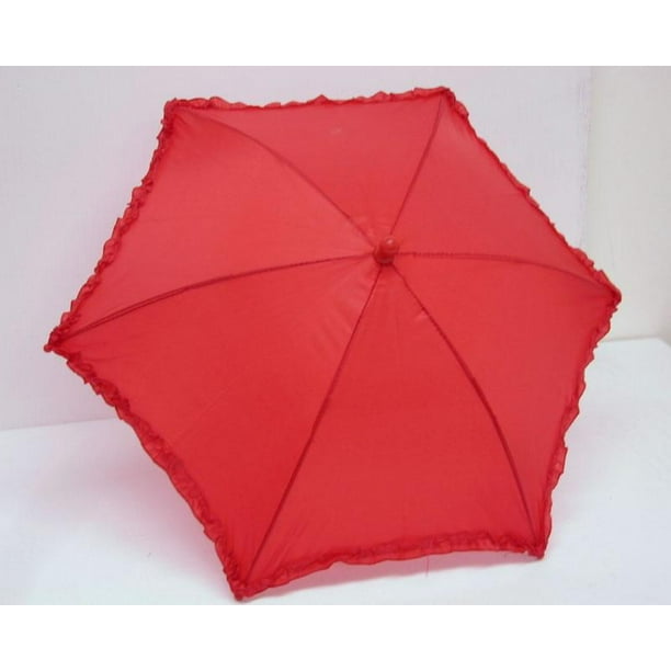 Red Umbrella with Red Ruffle 14.5" (Each)