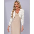 thumbnail image 4 of DARING DIVA Lace Bolero Shrug Sequin Detail Sheer Cardigan XS White, 4 of 6