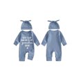 thumbnail image 2 of Miaouyo 2 Pcs Infant Baby Girl Boy Outfit Long Sleeve Crew Neck Romper and Hat Set, 2 of 9