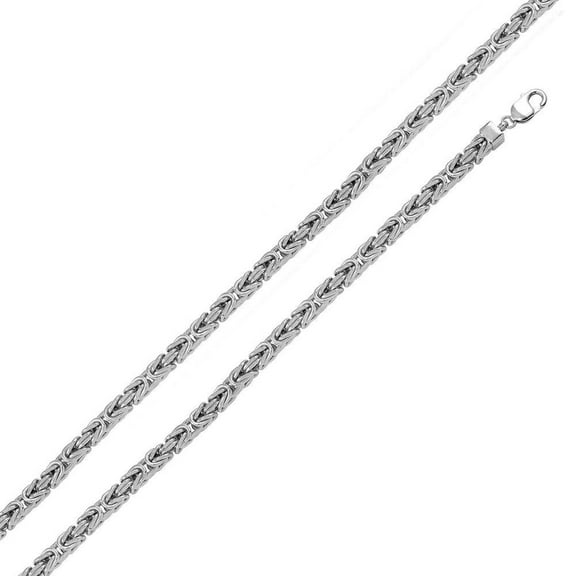 925 Sterling Silver Anti Tarnish Byzantine 4.9mm Chain Made in Italy 22" Jewelry Female Unisex