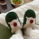 thumbnail image 2 of Pantuflas navideñas JAMW de algodón suaves cómodas espuma viscoelástica interiores exteriores verde 38-39, 2 of 5