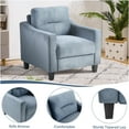 thumbnail image 5 of JERFIT Modern Velvet Loveseat Sofa for Small Spaces, Detachable Chaise Lounge with Thick Cushions, Chenille Fabric Convertible Sectional for Living Room, Office, Gray, 5 of 10