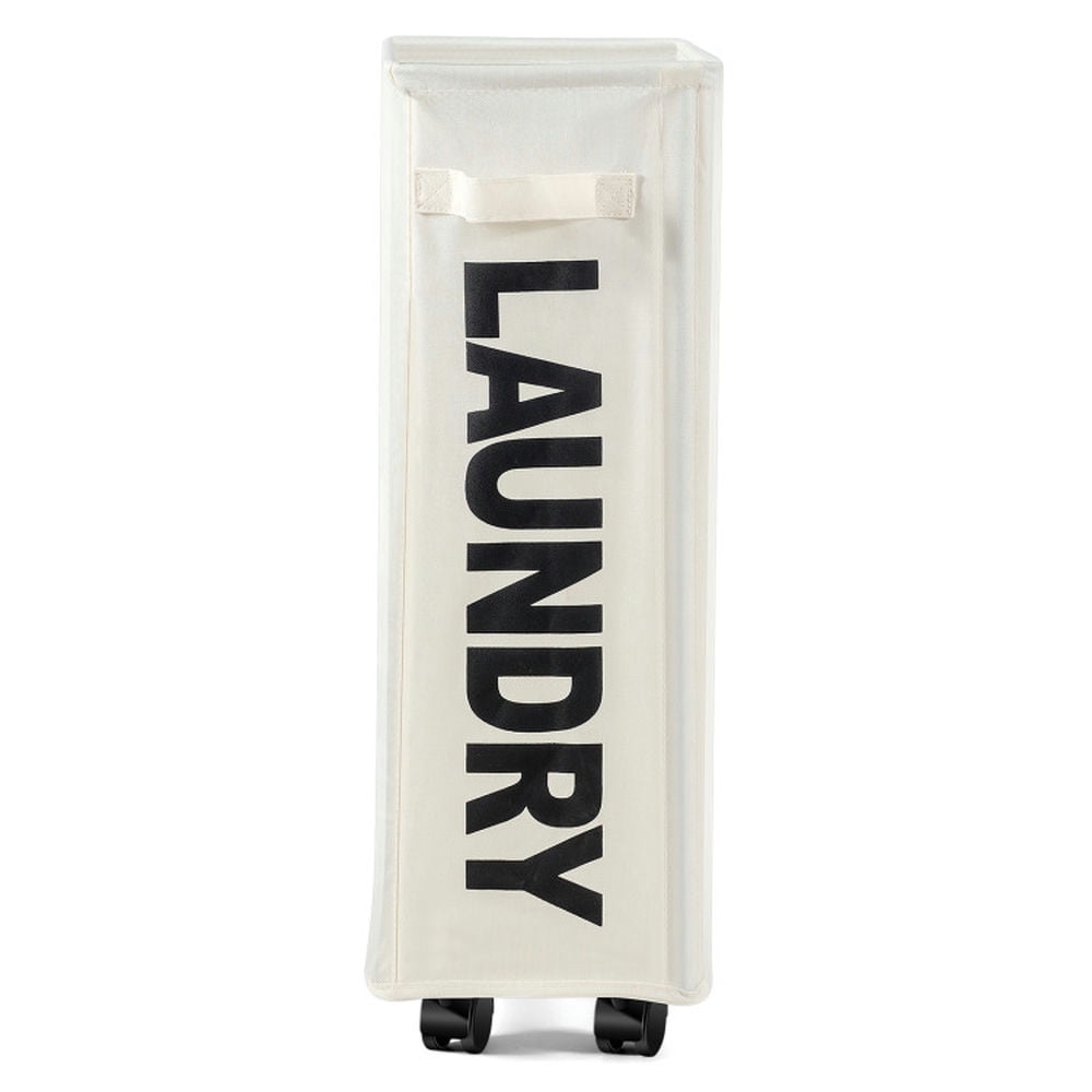 Finihen Laundry Hamper, Laundry Basket, 10 Gallon Slim Rolling Laundry Basket with Handle for Bathroom Dorm, Beige Finihen Laundry Hamper, Laundry Basket, 10 Gallon Slim Rolling Laundry Basket with Handle for Bathroom Dorm, Beige