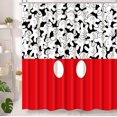 thumbnail image 2 of Cute Cartoon Shower Curtain White and Red Children Cartoons Kids Shower Curtain Sets Waterproof Polyester Fabric Bathroom Curtains with 12 Hooks, 72 x 72 Inches, 2 of 6