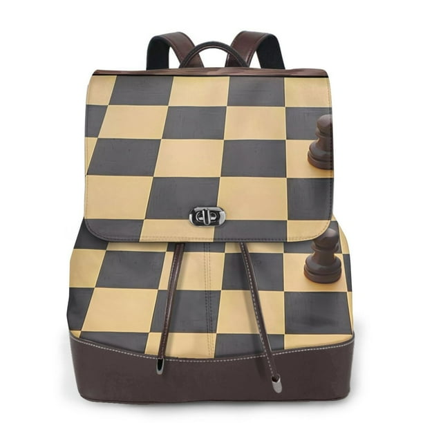Fotbe Chess Board With Pawns Mochila Bolso con Estampado para Mujer, Mochila Antirrobo de Nylon Impermeable, Bolsa Ligera de Hombro