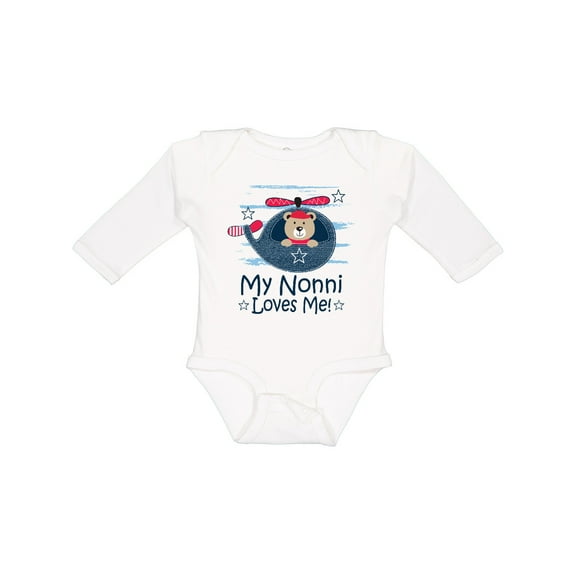Inktastic Nonni Loves Me Baby Bear Boys Long Sleeve Baby Bodysuit