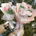 thumbnail image 3 of Kawaii Hello Kitty Cat Plush Dolls Rose Soap Flowers Bouquet Christmas Valentine's Day Birthday Graduation Gifts wIthout led 25, 3 of 6