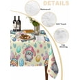 thumbnail image 5 of Easter Gnomes Eggs Rectangle Tablecloth, Bunny Ears Spring Flowers Country Yellow Waterproof & StainResistant Tablecloth, Washable Oil-proof Table Cover for Dining/Party/Wedding/Buffet 54x108 In, 5 of 9