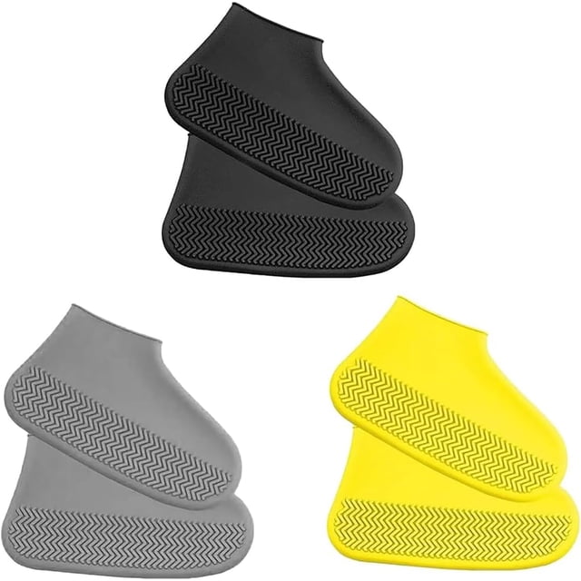 3 Par Cubre Zapatos Impermeable para Lluvia de Silicona, Funda Impermeable para Zapatos para Hombre y Mujer, Cubierta para Calzado de Viaje Plegable Reutilizable, Funda para Lluvia