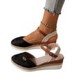 thumbnail image 4 of Sandals for Women Baeitkot Women's Fashionable Casual Spring and Summer Versatile Plus Size Beach Wedge Sandals Round Toe Closed Toe Sandals, 4 of 5
