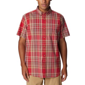 Columbia Men's Trenching Plaid Short Sleeve Shirt - UPF 30 Sun Protection, Quick-Dry Nylon