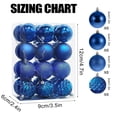 thumbnail image 3 of Fllostpr 24PC Electroplated Christmas Ball Ornaments, Shatterproof Hanging Decor Set for Xmas Tree Wreath Garland Party Indoor, Blue 1.2", 3 of 6