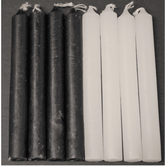 Spell Candles 4" – Lot of 10 Black & White Mix | Ritual, Meditation & Chime Candles