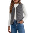 thumbnail image 4 of StSilkitty Boys Girls Puffer Vest Sleeveless V Neck Button down Quilted Jacket Vest Fall Winter School Uniform Coat, 4 of 5